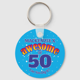 素晴らし50ライトブルー誕生日 キーホルダー