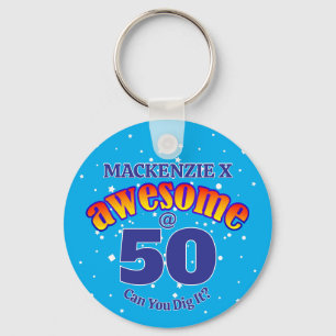 素晴らし50ライトブルー誕生日 キーホルダー