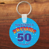 素晴らし50ライトブルー誕生日 キーホルダー (正面)