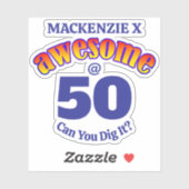 素晴らし50ライトブルー誕生日 シール (シート)