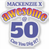 素晴らし50ライトブルー誕生日 シール (正面)