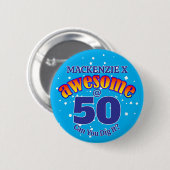 素晴らし50ライトブルー誕生日 缶バッジ (正面&裏面)