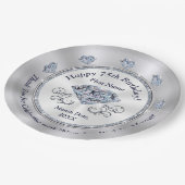 素晴らし75パーソナライズされた番目の誕生日プレート ペーパープレート (アングル)