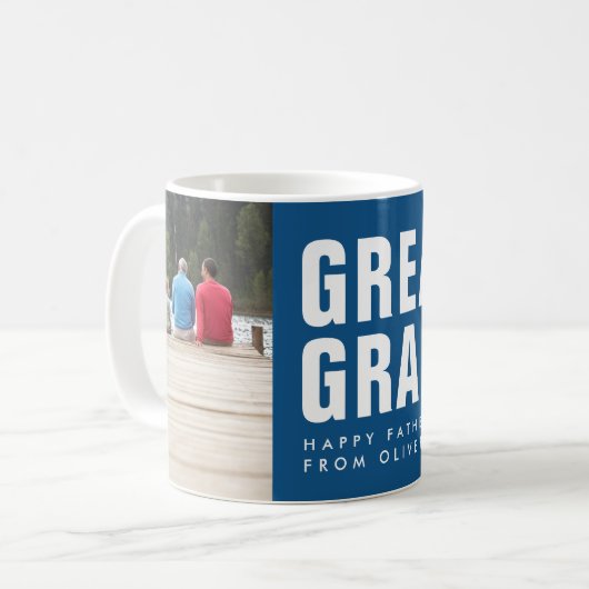 素晴らし.おじいちゃん。父の日フォトコーヒーマグ コーヒーマグカップ (正面左)