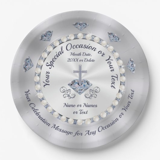 素晴らし、クリスチャン紙プレート、任意の大事な行事 ペーパープレート (正面)