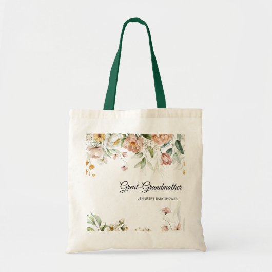素晴らし – グランドソフトピンク花模様ベビーシャワートート トートバッグ (正面)