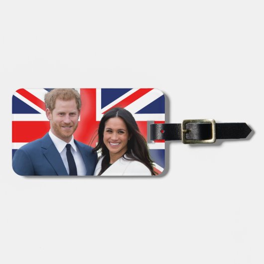 素晴らし!プリンスハリーとメガンマルクル ラゲッジタグ (正面横)