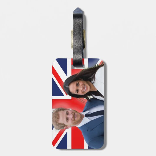 素晴らし!プリンスハリーとメガンマルクル ラゲッジタグ (裏面縦)