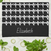 素晴らし, ミニマル,白黒のチェーンパターン キッチンタオル (折り畳み)