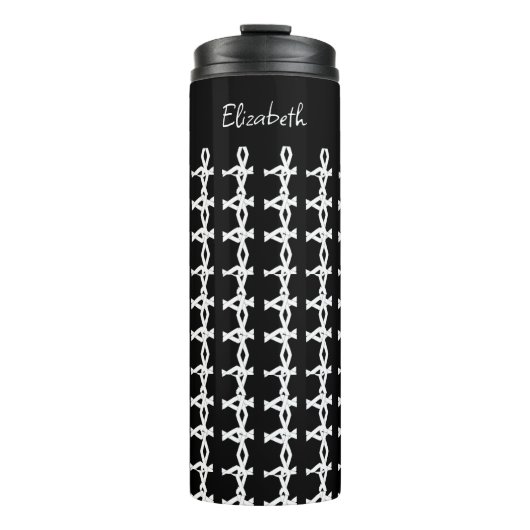 素晴らし, ミニマル，白黒のチェーンパターン タンブラー (正面)