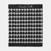 素晴らし, ミニマル,白黒のチェーンパターン フリースブランケット (正面)