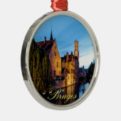 素晴らし!中世のブリュージュ – プロ写真 メタルオーナメント (右)