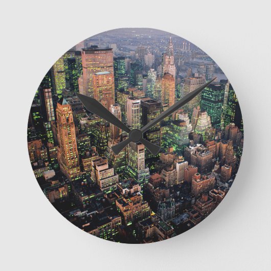 素晴らし!米国ニューヨーク ラウンド壁時計 (正面)