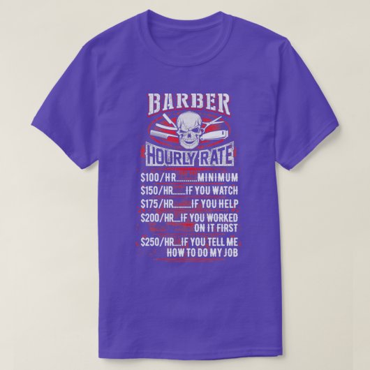 素晴らしBarberx27sの時給 Tシャツ (デザイン正面)