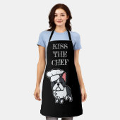 素晴らしchef – 漫画のフランスのブルドッグ エプロン (着用した状態)