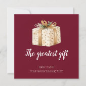 素晴らしGift Winter Photo Pregnancy Announcement 案内状 (正面)