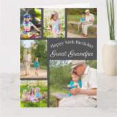 素晴らしGrandpa 6 Photo Collage Any Age Big誕生日 カード (正面)