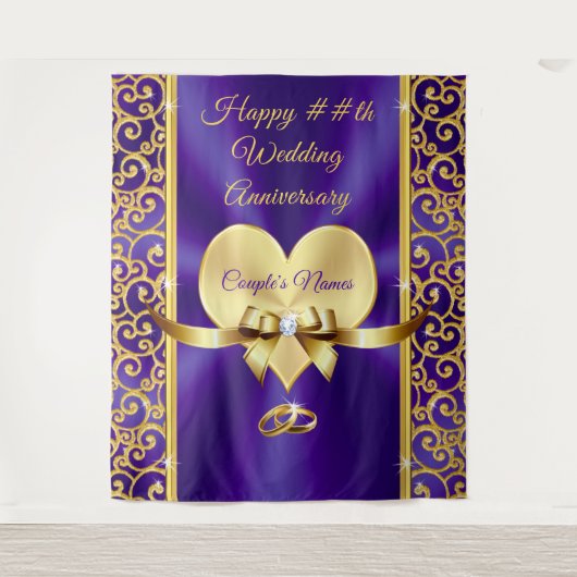 素晴らしHappy Anniversary Backdrop、任意の年 タペストリー (正面)