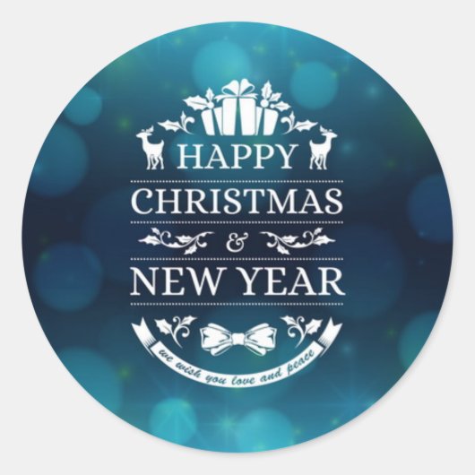 素晴らしHappy New Year Stickerデザイン ラウンドシール (正面)