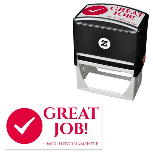 「素晴らしJOB!」 +学校先生名ラバースタンプ セルフインキングスタンプ (インサイチュ)