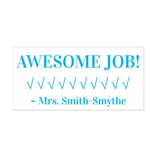 「素晴らしJOB!」 +教育者の名前ラバースタンプ セルフインキングスタンプ (デザイン)