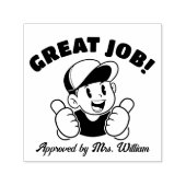 素晴らしJob Cartoon Thumbs Up勇気付けられる先生 セルフインキングスタンプ (デザイン)