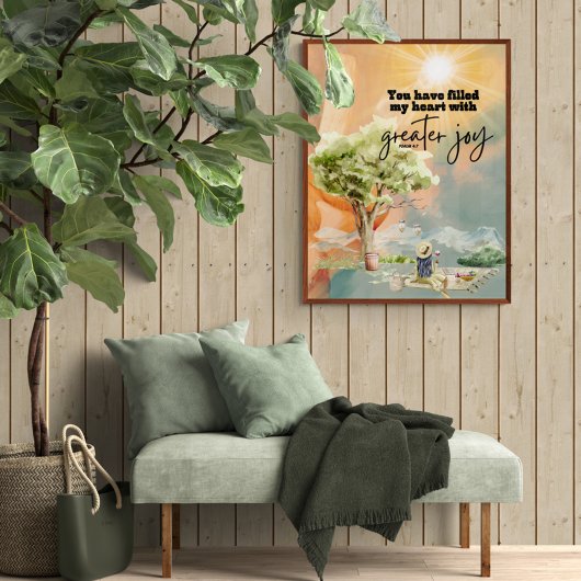 素晴らしJoy Bible Verse詩篇4 7 ポスター
