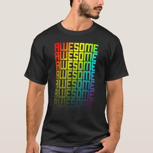 素晴らしLgbtq+レインボーゲイプライド文字フェードグラフィック Tシャツ (正面)