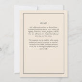 素晴らしLight Beige Cream MONOCHROME 結婚's 招待状 (裏面)
