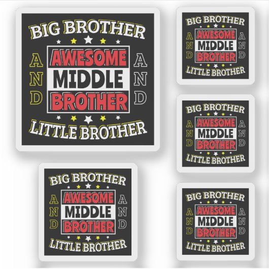 素晴らしMiddle Brother – 大きいものと小さいもの シール (正面)