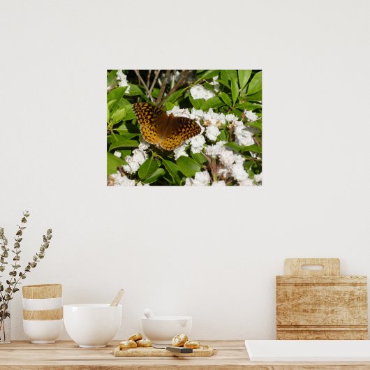 素晴らしMountain LaurelのSpangled Fritillery ポスター (キッチン)