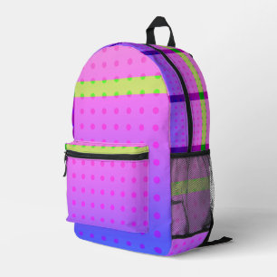 素晴らしNeon 80s水玉模様おもしろいEpic プリントバックパック