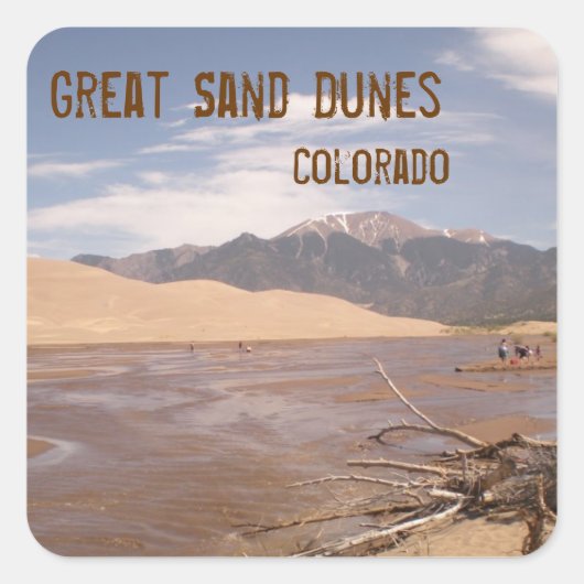 素晴らしSand Dunes Coloradoステッカー スクエアシール (正面)