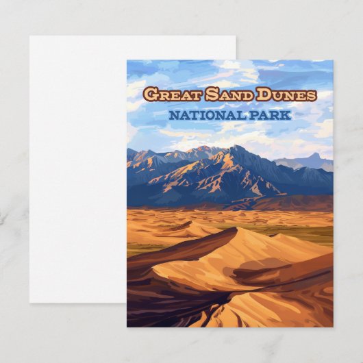 素晴らしSand Dunes National Park Colorado Card (正面/裏面)