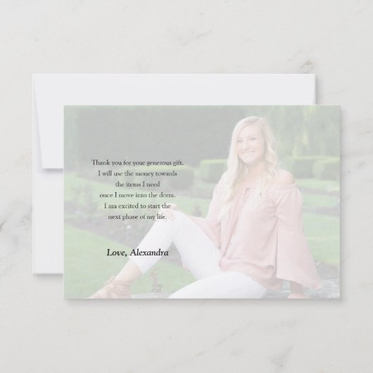 素晴らしScript 2写真院生ありがとう サンキューカード (裏面)