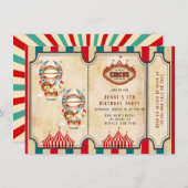 素晴らしShow On Earth Circus誕生日招待状 (正面/裏面)