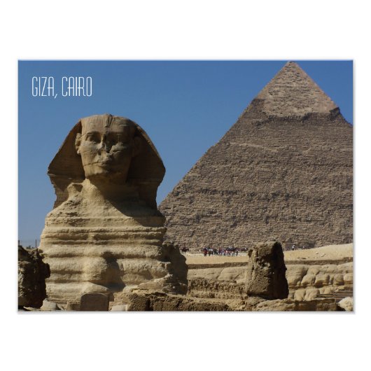 素晴らしSphinx像Giza Cairo Egyptお土産 フォトプリント (正面)