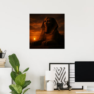 素晴らしSphinx Sunset Egyptian Landscapeポスター ポスター