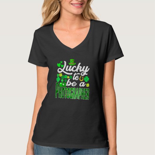素晴らしSt patricks day写真家におもしろい Tシャツ (正面)