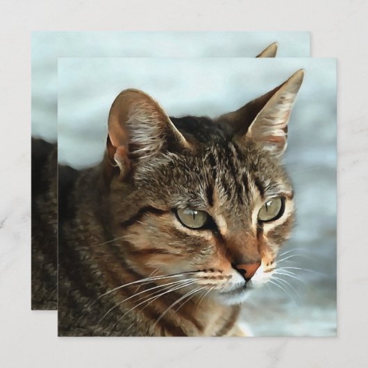 素晴らしTabby Catクローズアップ芸術的ポートレート シーズンカード (正面/裏面)