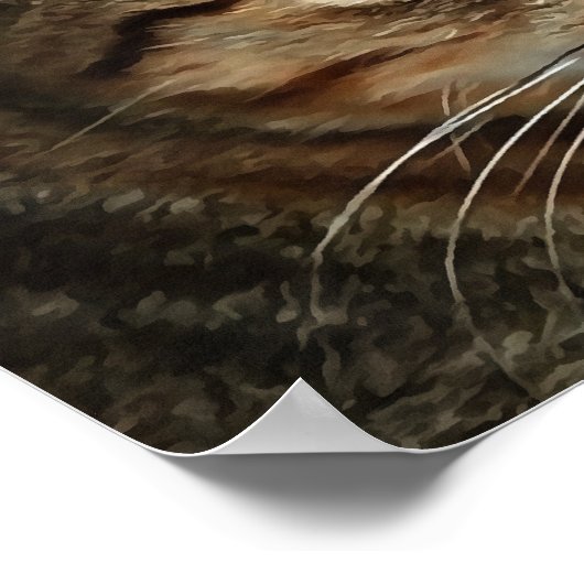 素晴らしTabby Catクローズアップ芸術的ポートレート ポスター (角)