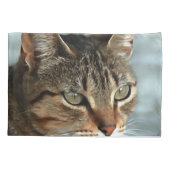 素晴らしTabby Catクローズアップ芸術的ポートレート 枕カバー (裏面-左)
