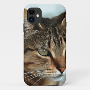 素晴らしTabby Catクローズアップ芸術的ポートレート iPhone 11 ケース