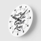 素晴らしThings Never 来 From  System心地よい引用文 ラウンド壁時計 (傾斜)