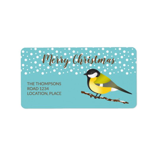 素晴らしTit Parus Christmas Personalizable ラベル (正面)