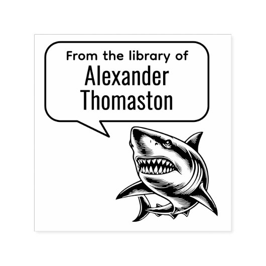 素晴らしWhite Shark Talk Bubble Library書籍名 セルフインキングスタンプ (デザイン)