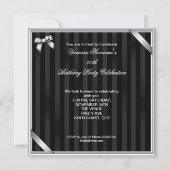 素晴らエレガントしいシャンデリア銀黒写真 招待状 (裏面)