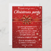 素晴らエレガントしいレッドシャイン・クリスマス招待状 招待状 (正面)