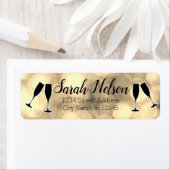 素晴らエレガントしい、スパークリーなホリデーワインガラスラベル ラベル (インサイチュ)