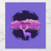 素晴らカッコいいしいパープルマウンテンディアー ワインラベル (シングルラベル)